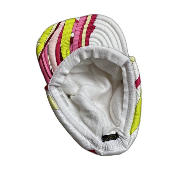 100% Authentic Emilio Pucci White/Yellow/Pink Trappers Hat - Picture 9 of 10
